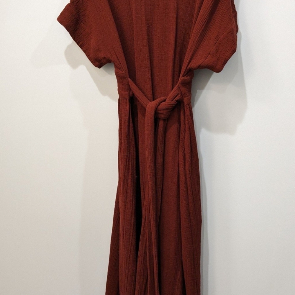 Hatch Maternity Deep Red Midi Dress Carolina - Picture 3 of 5